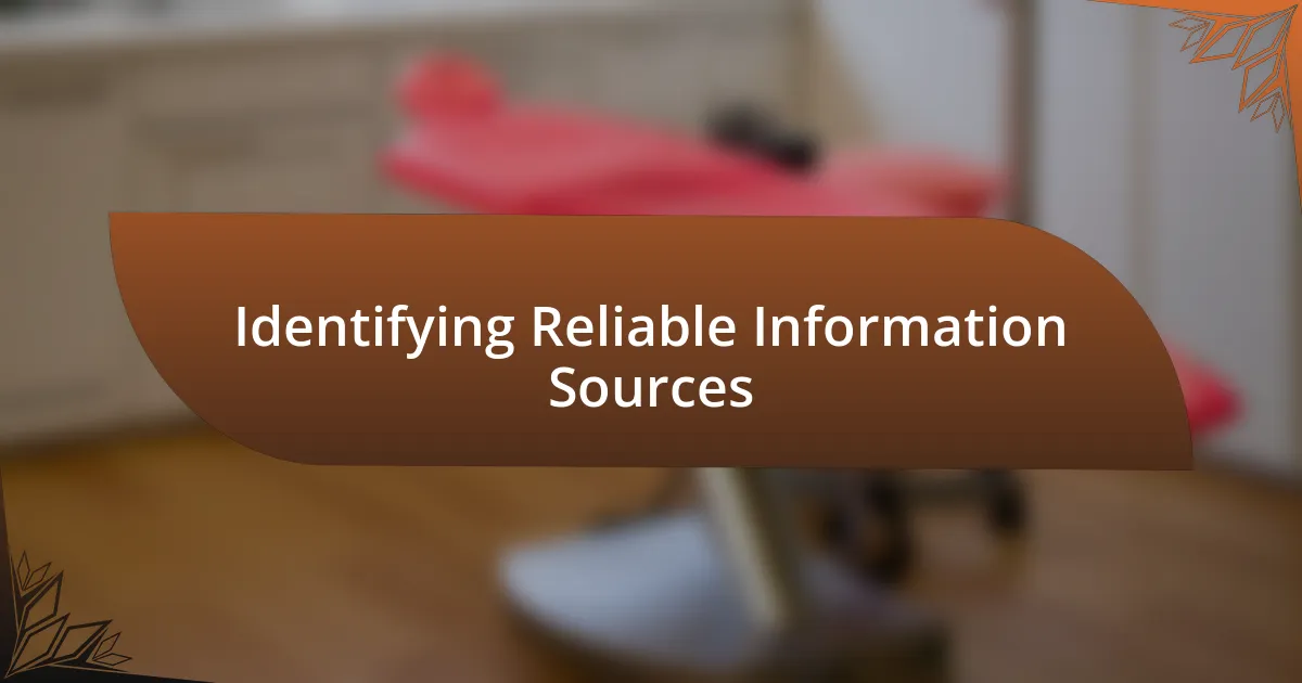 Identifying Reliable Information Sources