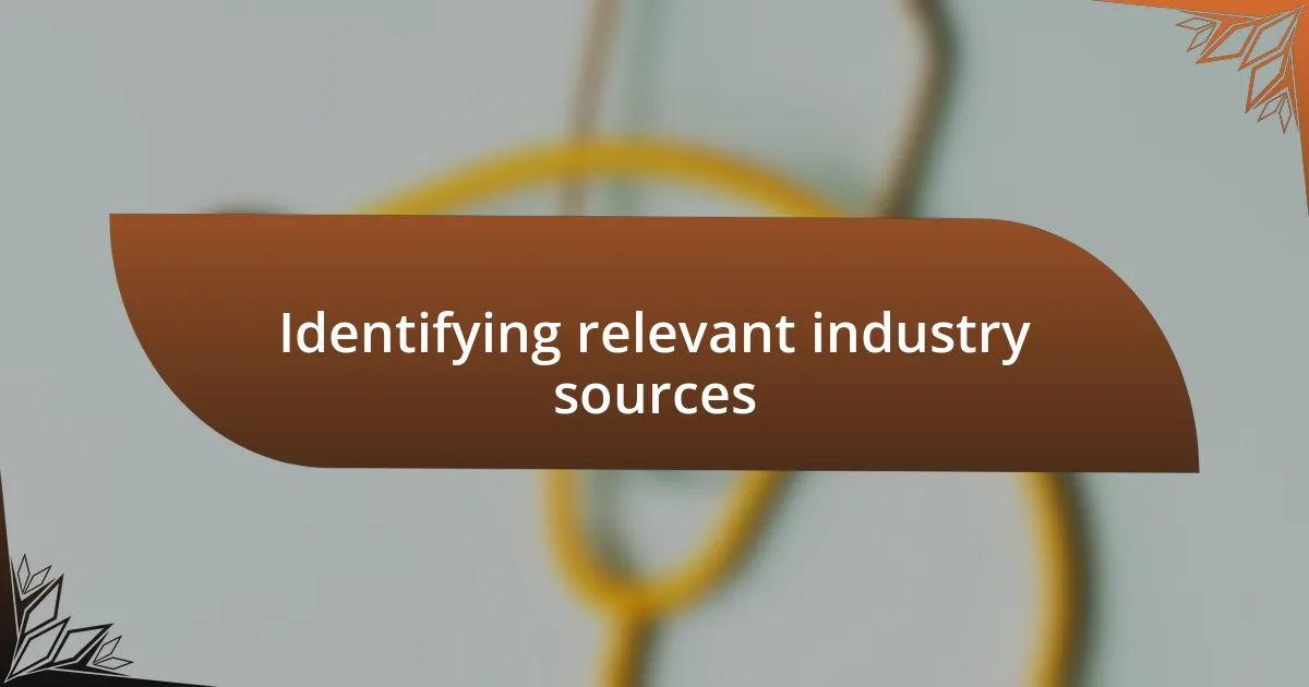 Identifying relevant industry sources